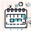 Calendar and clock icons representing flexibility