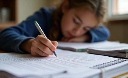 Student diligently preparing for a standardized test